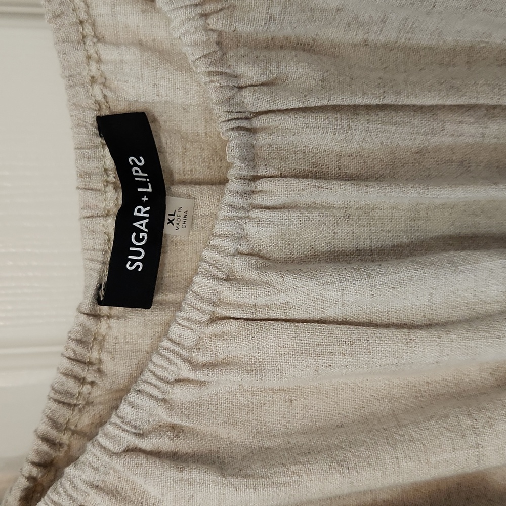 Reagan Linen puff sleeve peplum blouse - Picture 5 of 11